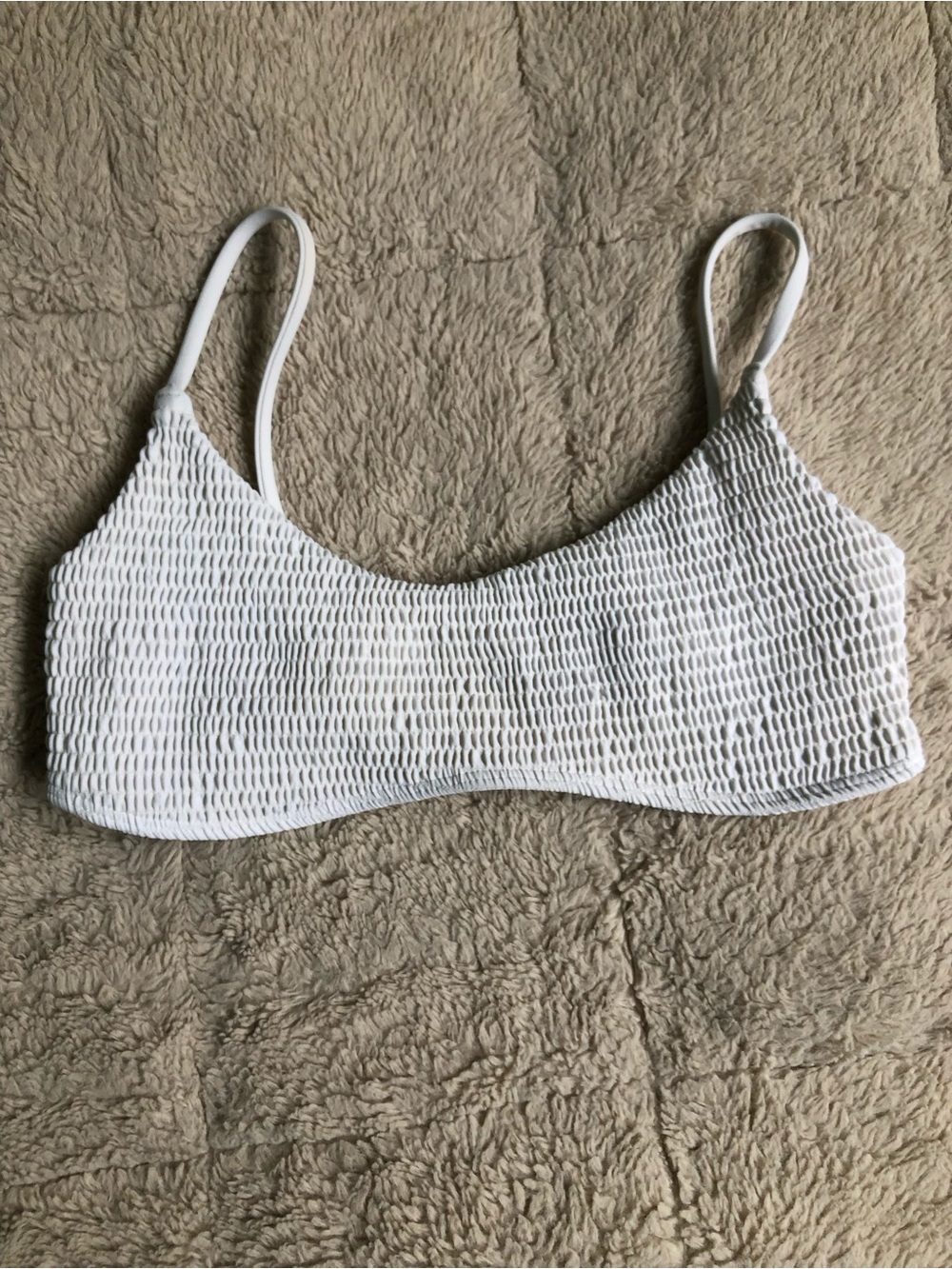 Y2K Hollister White Smocked Bikini Top Mermaid Core Bridal